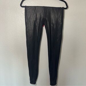 SPANX | Faux Leather Stretchy Black Leggings Size XL